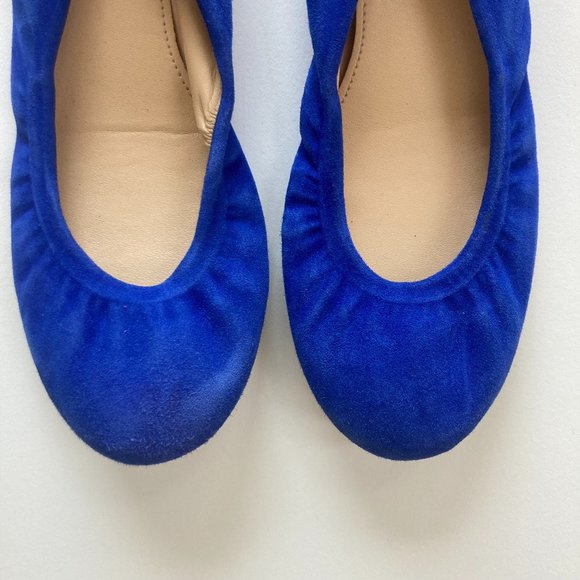 J CREW Cece Ballet flats Suede Shoes size 6 Cobalt Blue - Picture 2 of 6